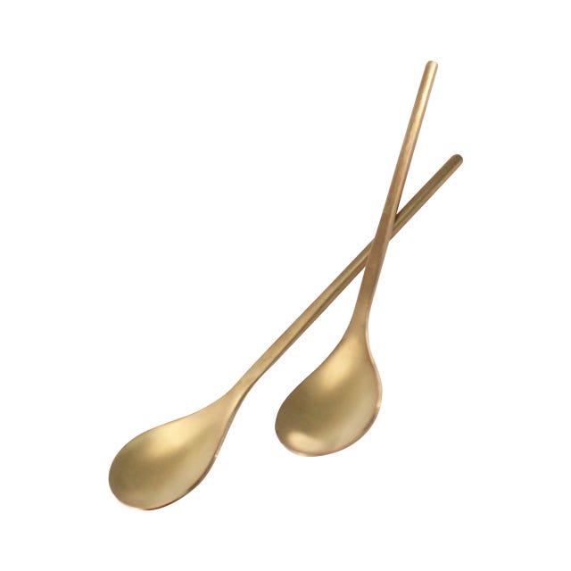 Golden colored spoons
